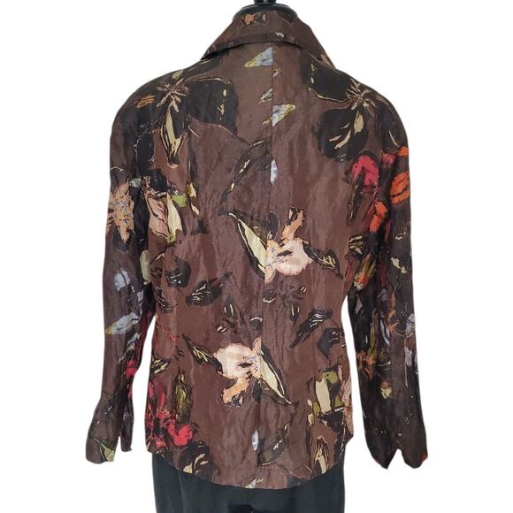 Chico’s Shacket Womens Sz 2 L Button Up Fall Frolic Fuego Hot Fudge Brown - Picture 4 of 8